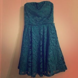 Strapless Green Party Dress